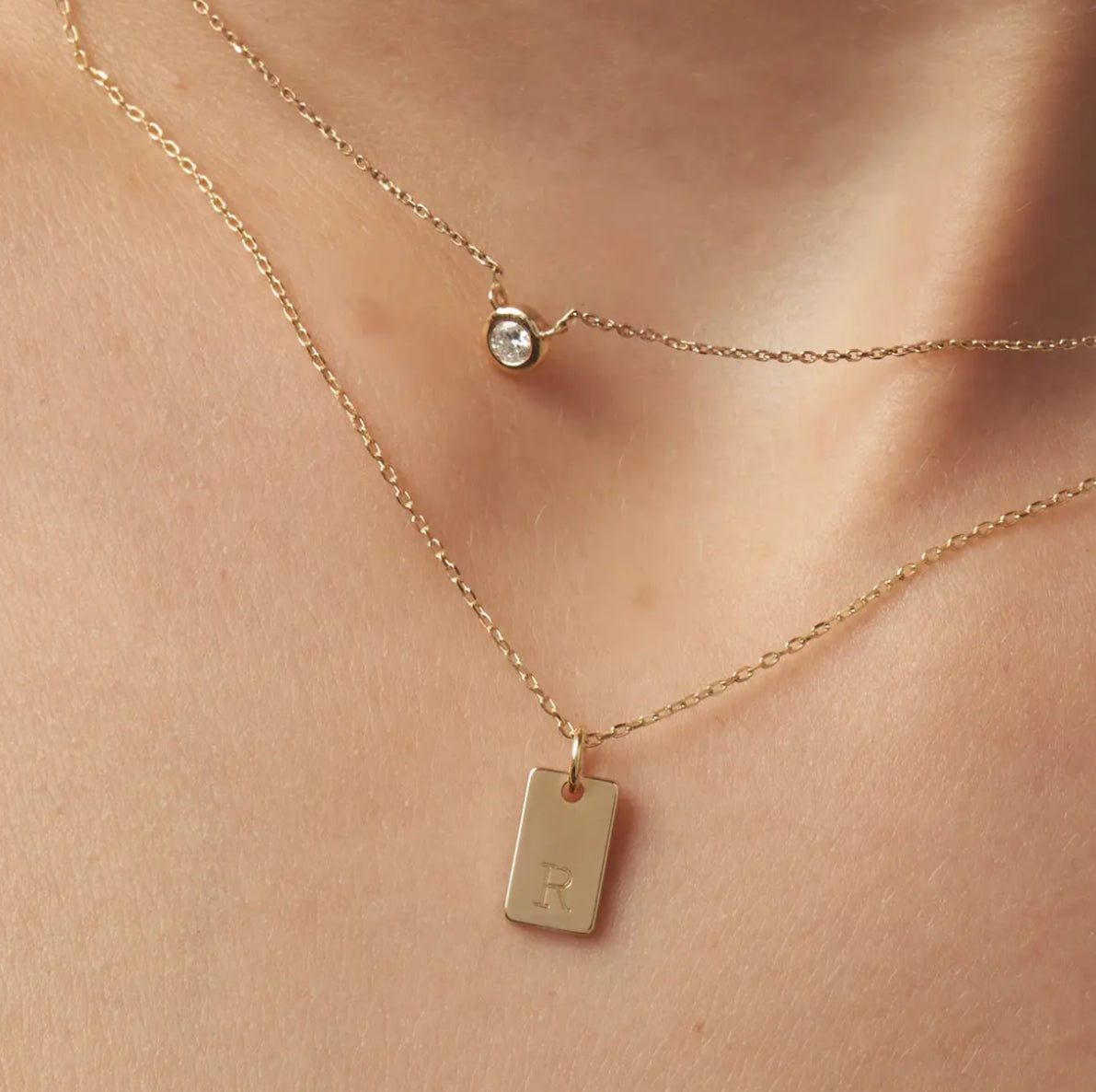 Initial Tag Necklace